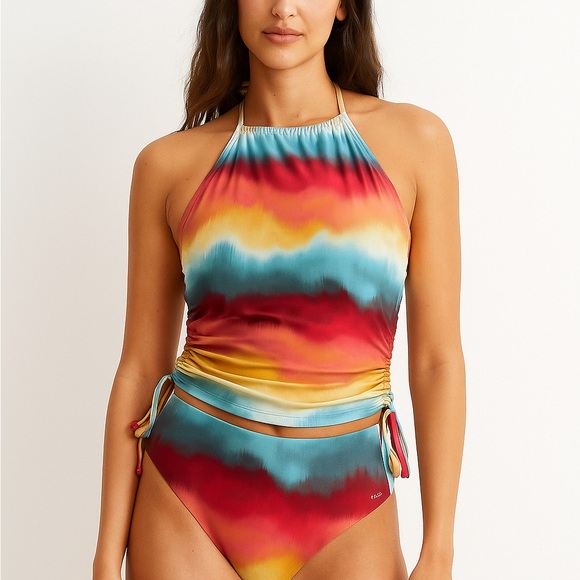Women's Multicolor Halter Swim Set - Picture 1 of 2